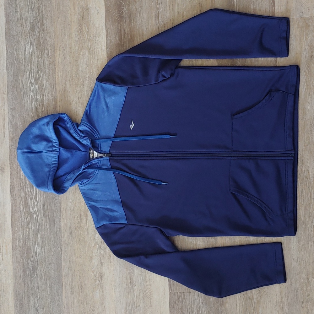 Everlast Men's Full Zip Hooded 100% Polyester Jacket Blue Size M